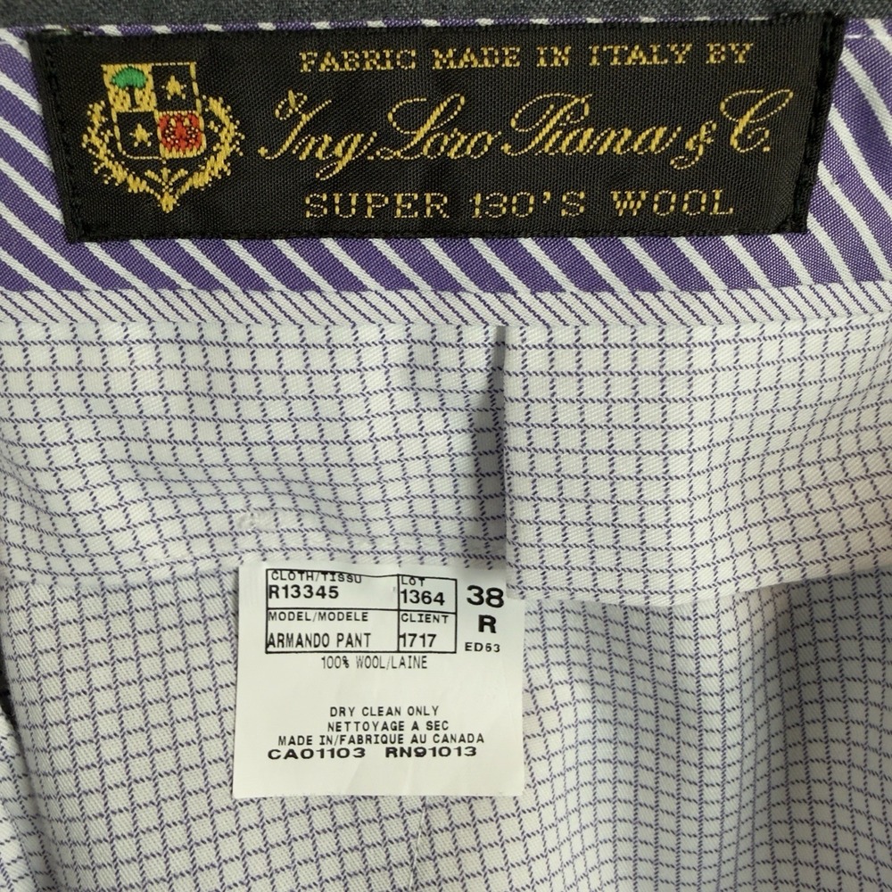 Jack Victor Loro Piana Dress Pants Mens 38x30‎ Gray Trousers Union Made Canada - Picture 4 of 12